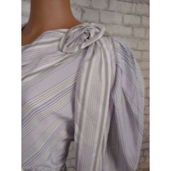 $2,270 Carmen March Cupro Stripes Belted Ruched Sheath Dress 38 IT sz 4 US M491 - Picture 9 of 12